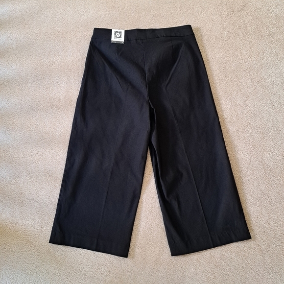 New! Anne Klein Wide Leg Pants Culottes Black Cropped Pants Stretch Size 10 NWT - Picture 11 of 12